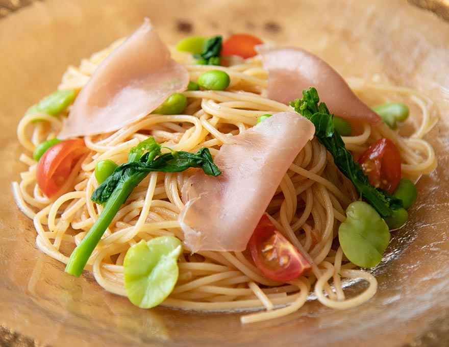 生ハムとトマトの冷製パスタ（荒尾市・大牟田市エリアのテイクアウト）
